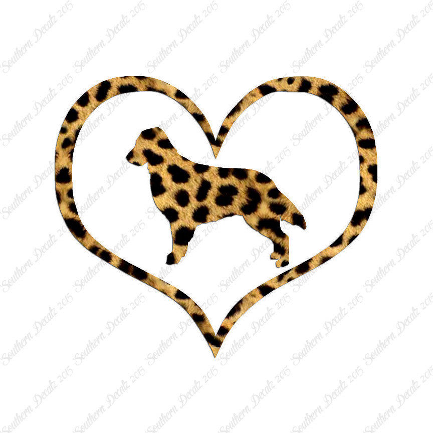 Flat Coated Retriever Dog Heart Love
