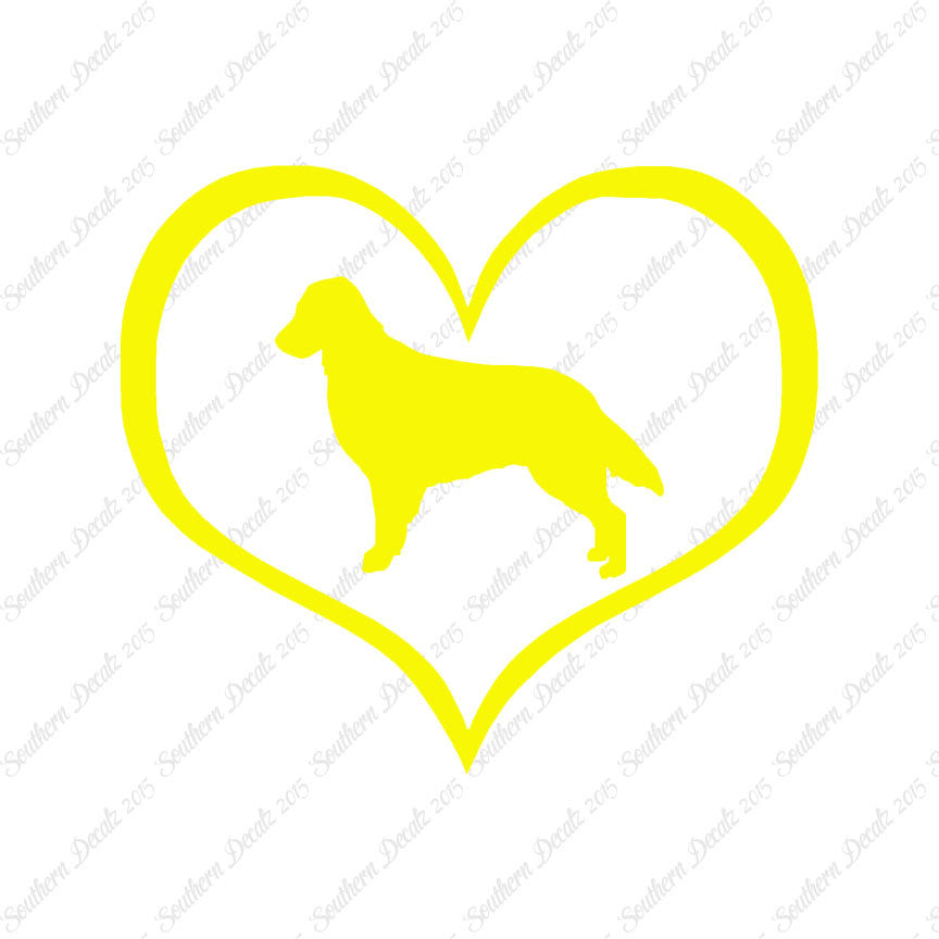 Flat Coated Retriever Dog Heart Love