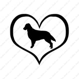 Flat Coated Retriever Dog Heart Love