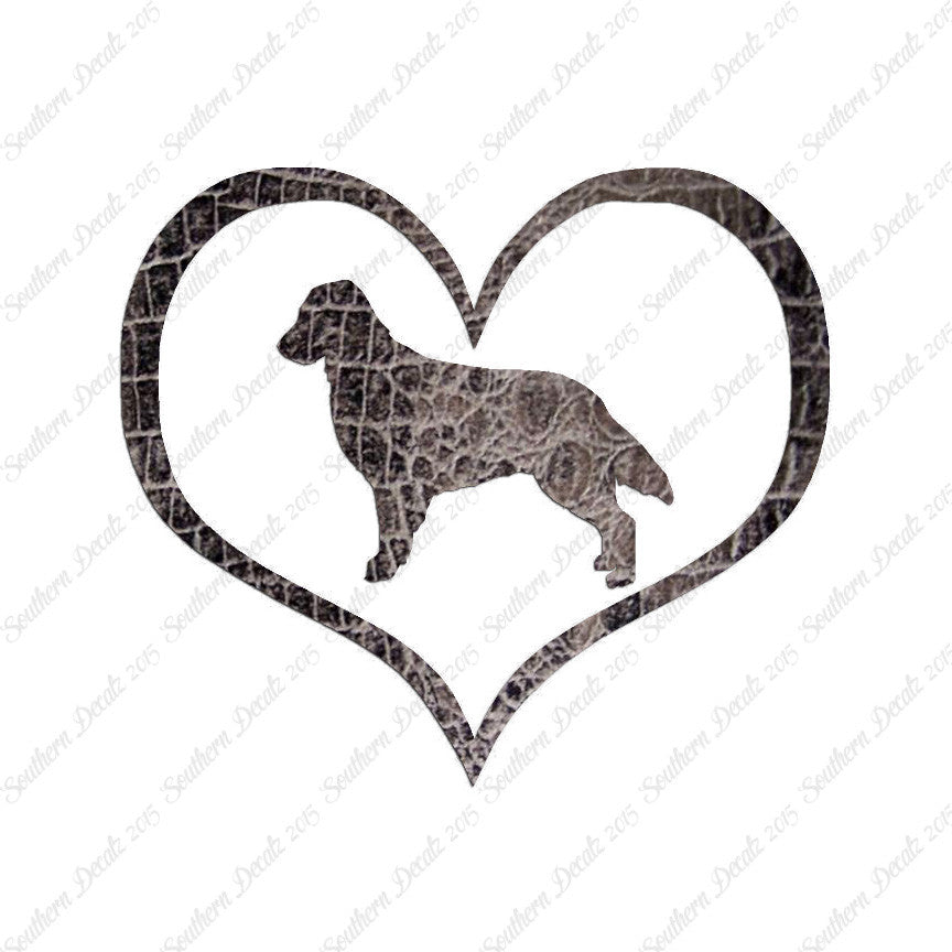 Flat Coated Retriever Dog Heart Love