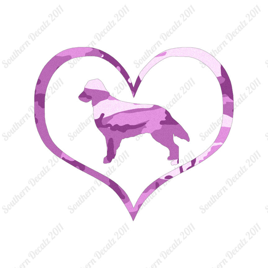 Flat Coated Retriever Dog Heart Love