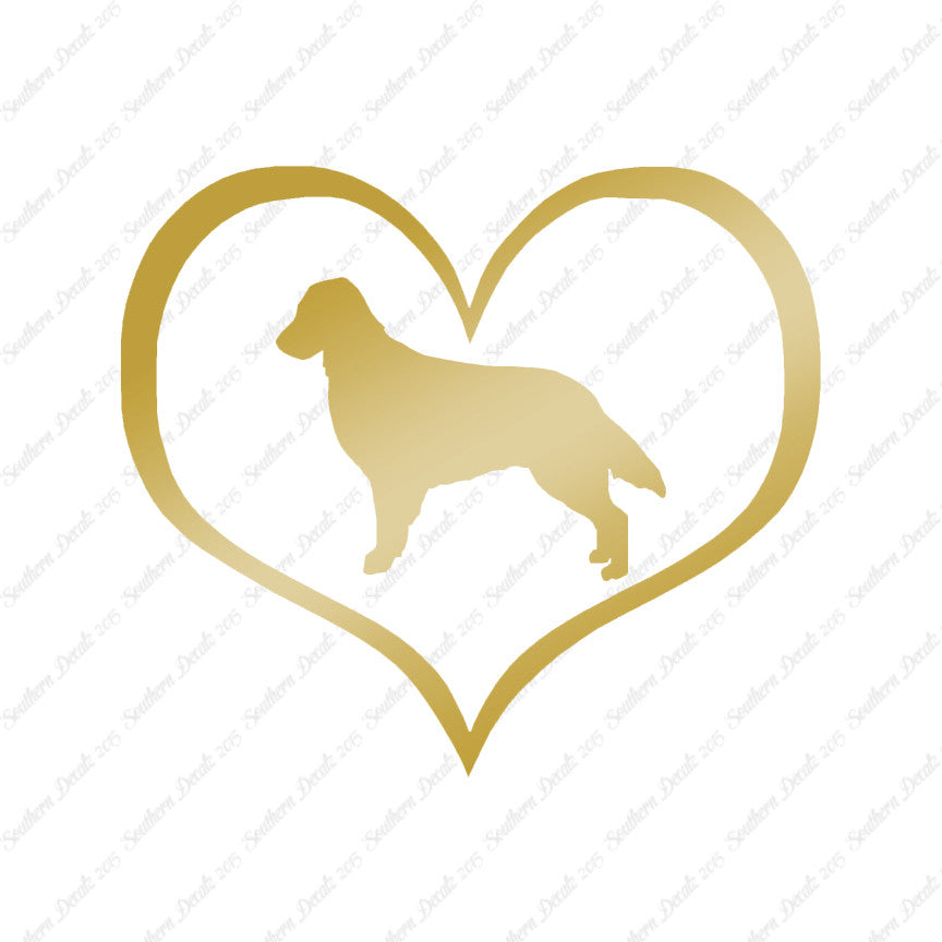 Flat Coated Retriever Dog Heart Love