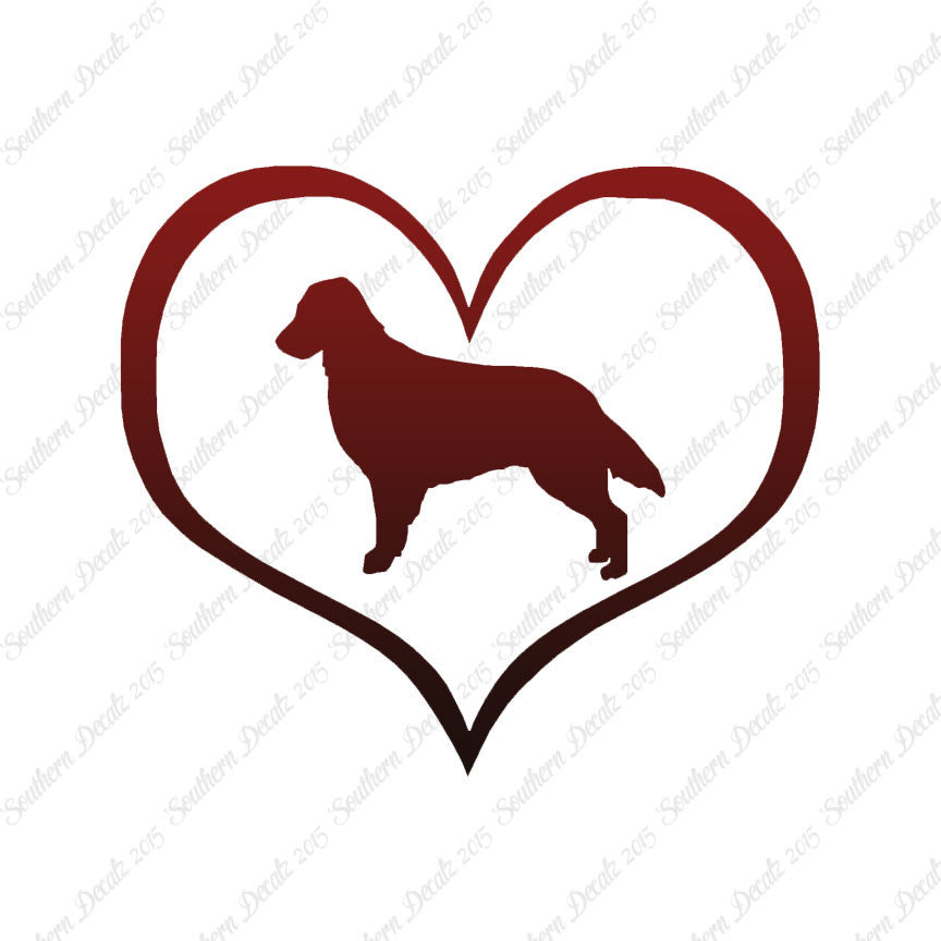 Flat Coated Retriever Dog Heart Love