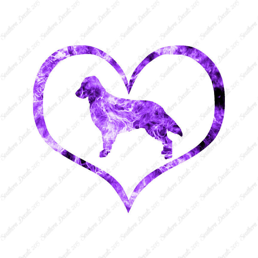 Flat Coated Retriever Dog Heart Love