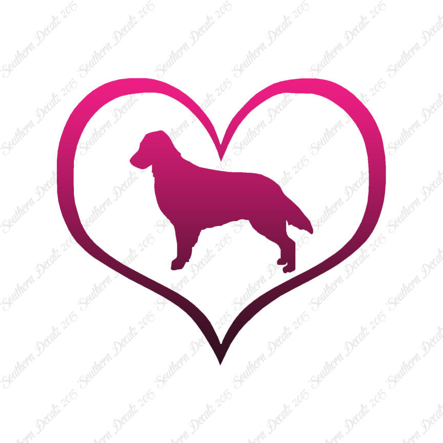 Flat Coated Retriever Dog Heart Love