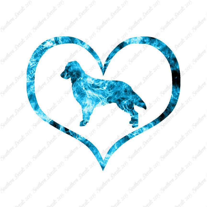 Flat Coated Retriever Dog Heart Love