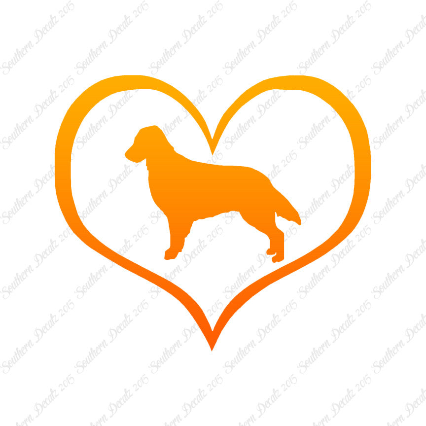 Flat Coated Retriever Dog Heart Love