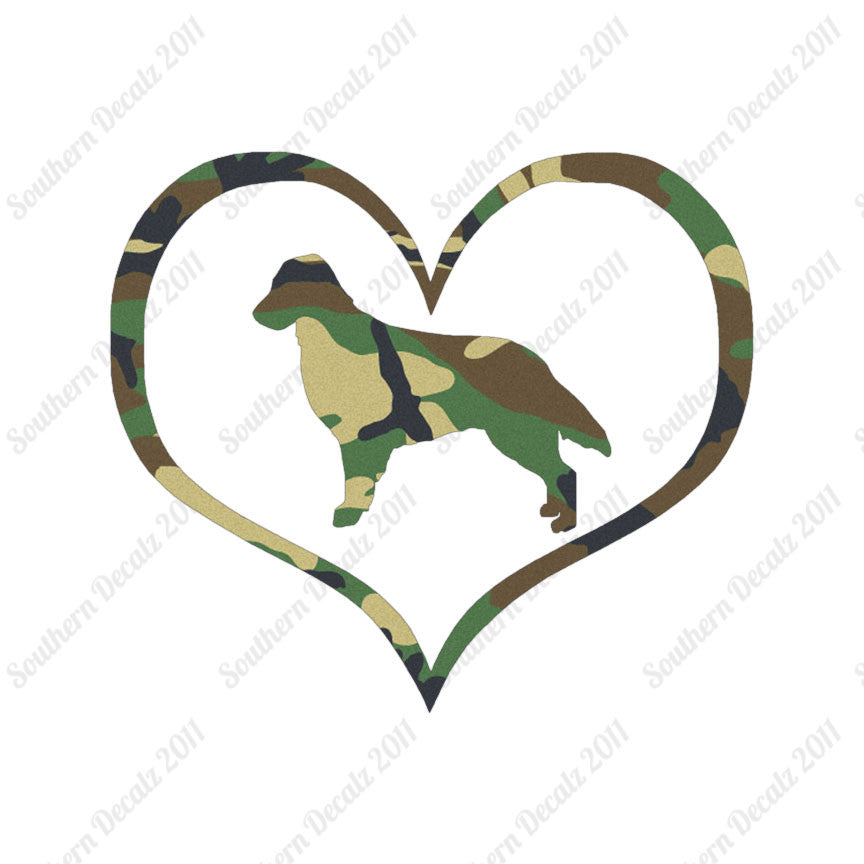 Flat Coated Retriever Dog Heart Love