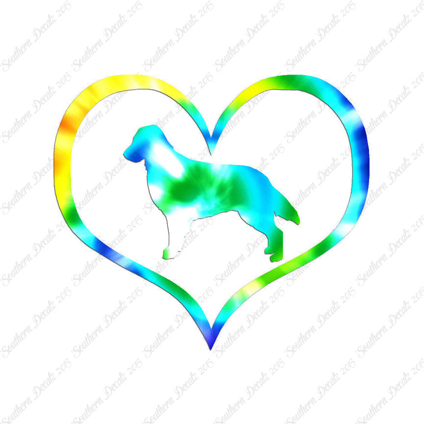 Flat Coated Retriever Dog Heart Love