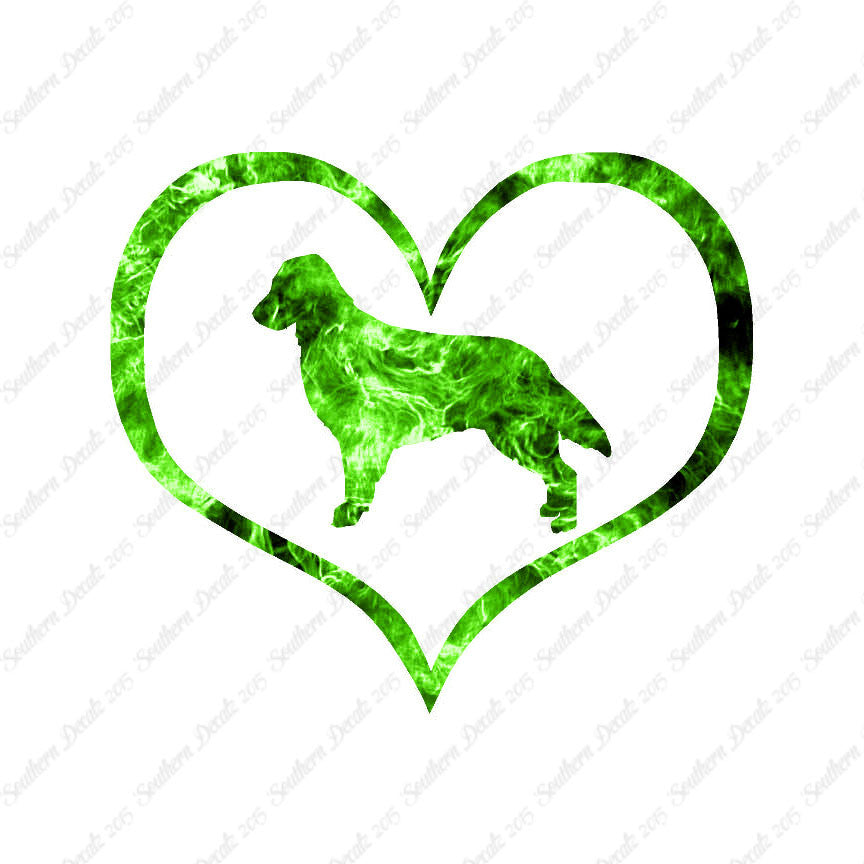 Flat Coated Retriever Dog Heart Love