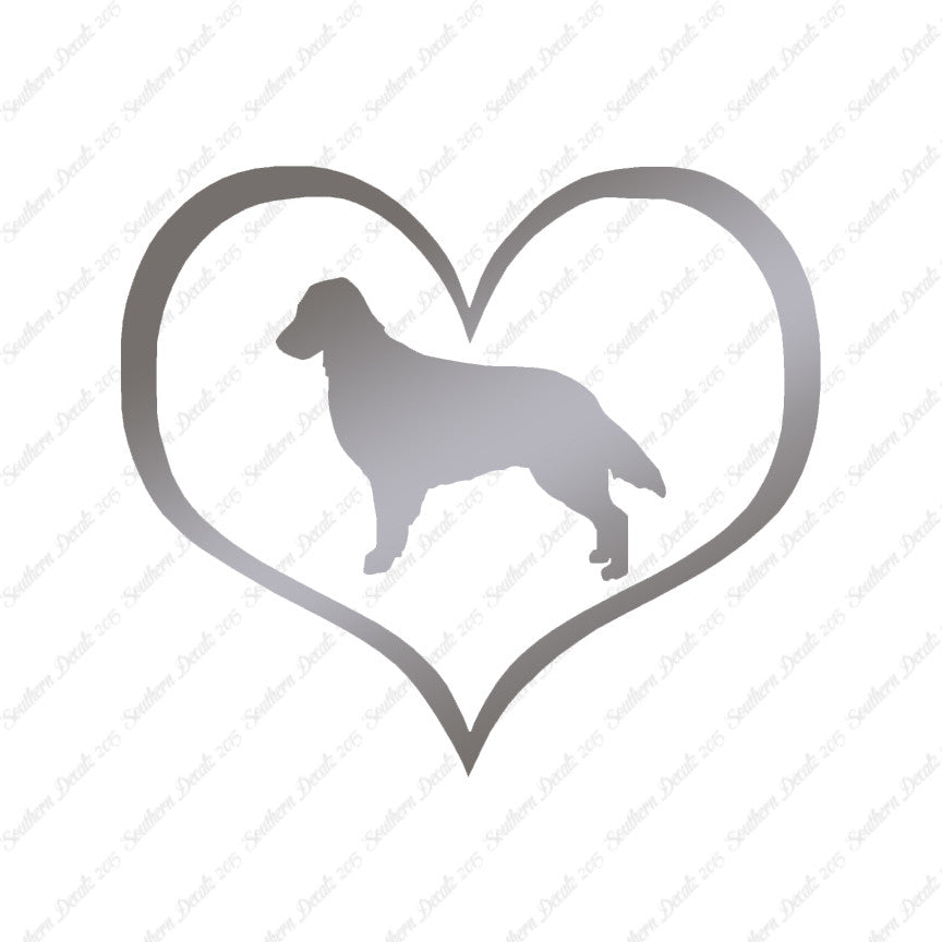 Flat Coated Retriever Dog Heart Love