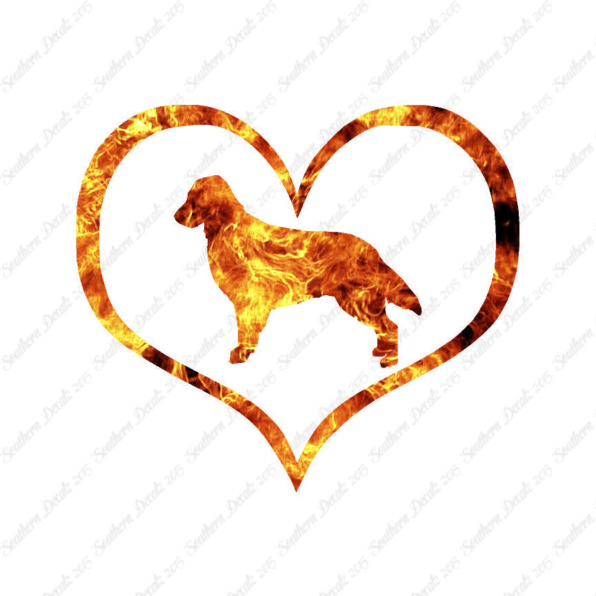 Flat Coated Retriever Dog Heart Love
