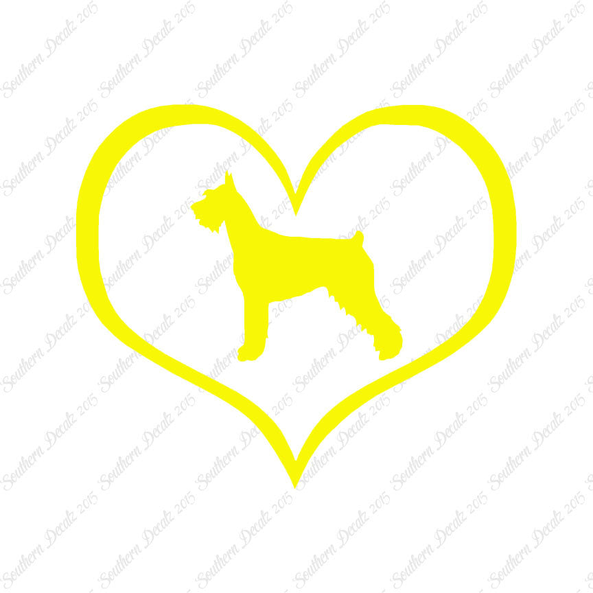 German Schnauzer Dog Heart Love