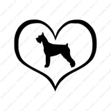German Schnauzer Dog Heart Love