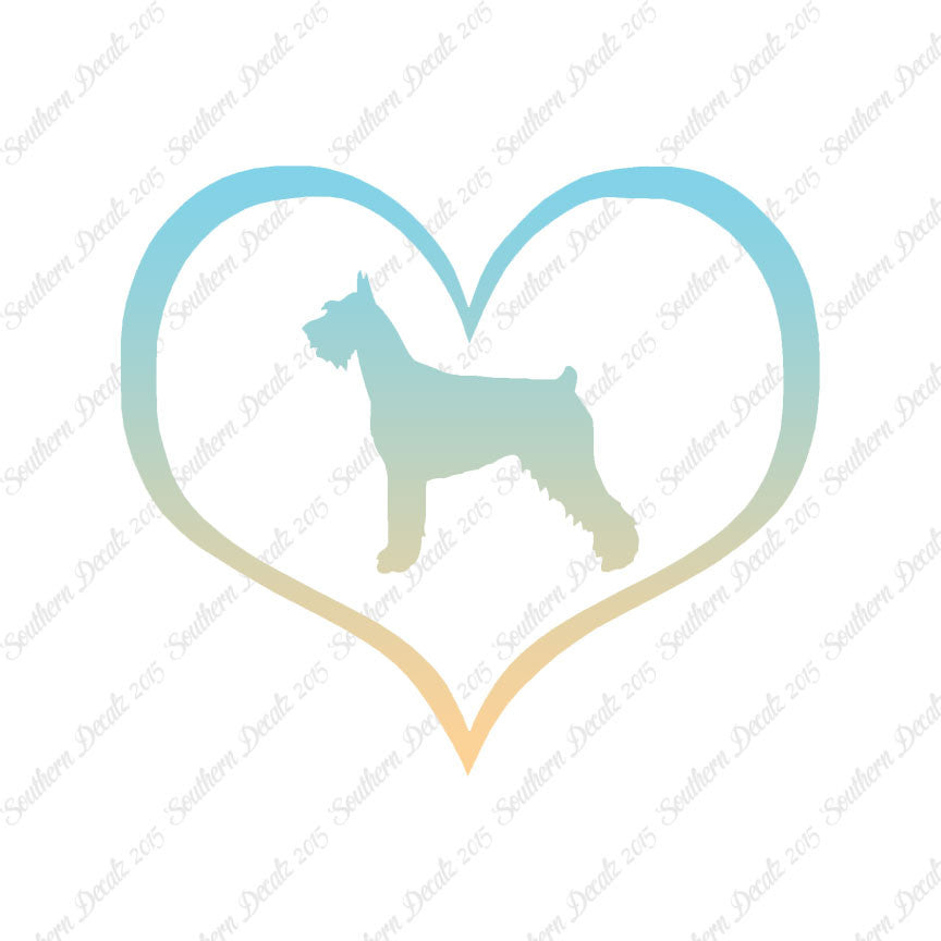 German Schnauzer Dog Heart Love