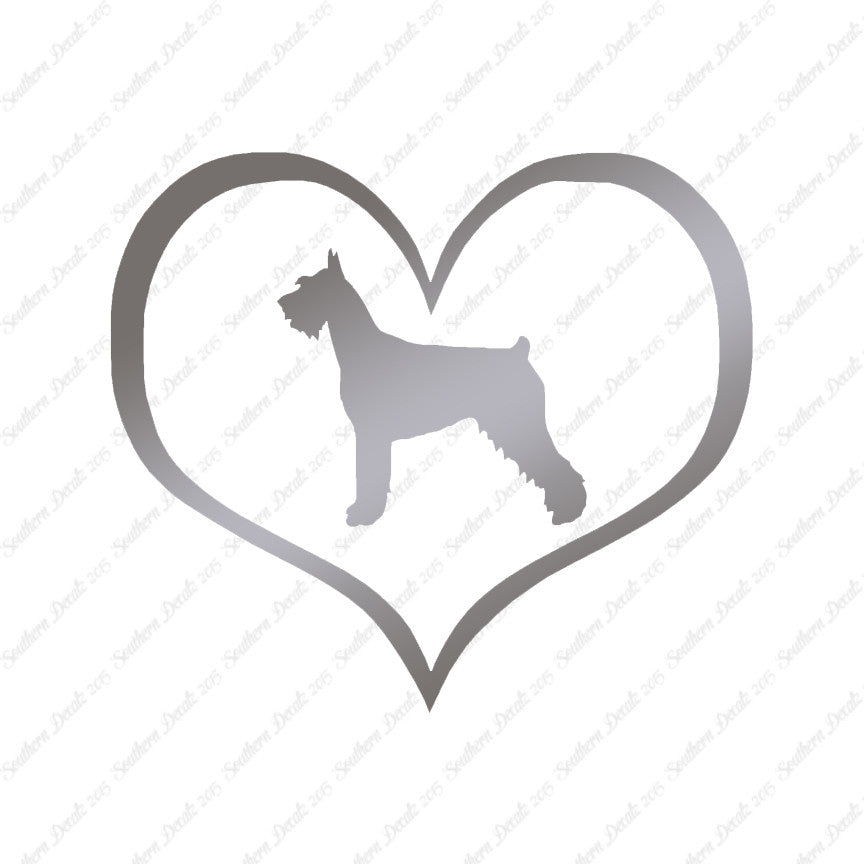 German Schnauzer Dog Heart Love