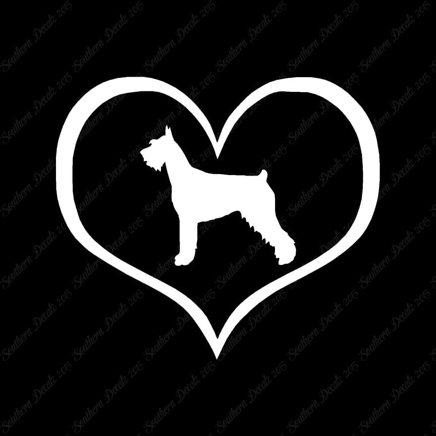 German Schnauzer Dog Heart Love