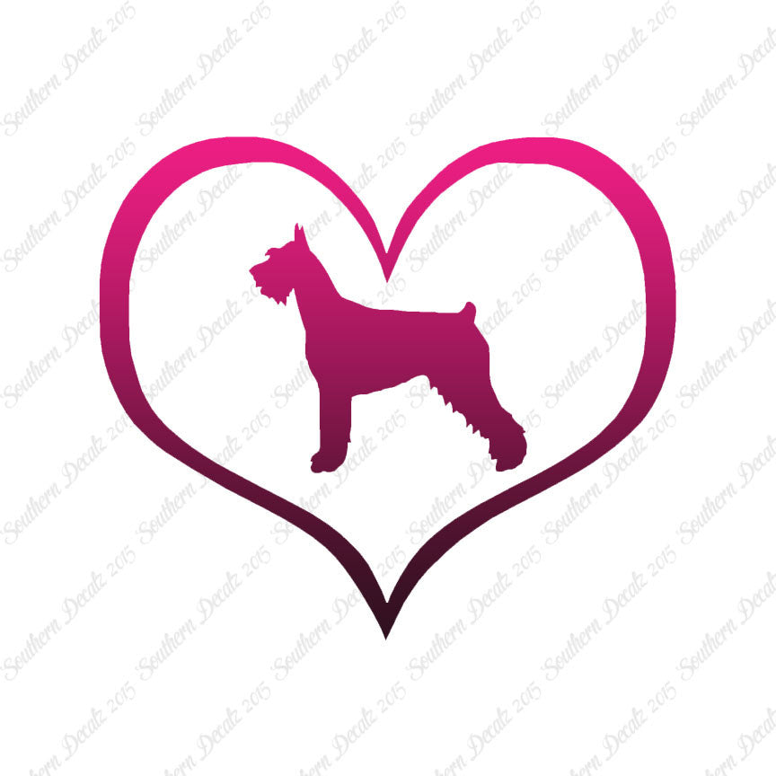 German Schnauzer Dog Heart Love