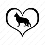 German Shepherd Dog Heart Love