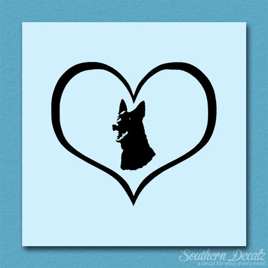 German Shepherd Face Dog Heart Love