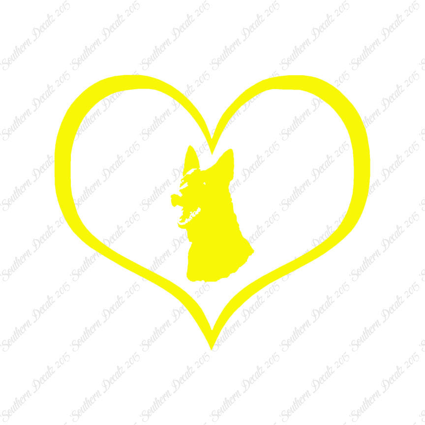German Shepherd Face Dog Heart Love