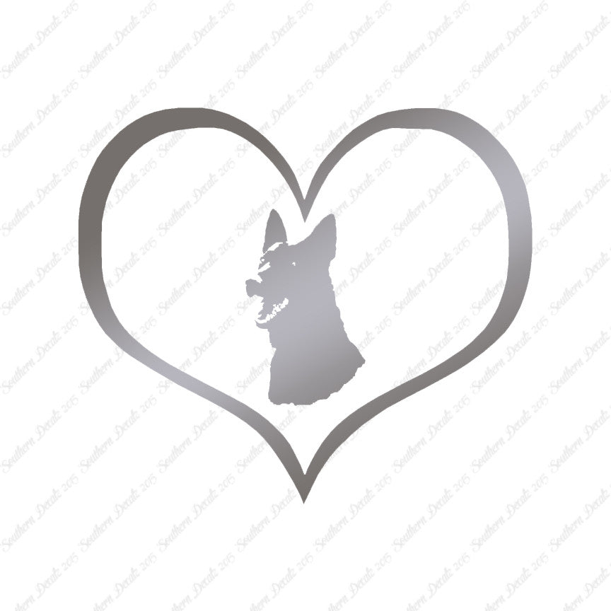 German Shepherd Face Dog Heart Love