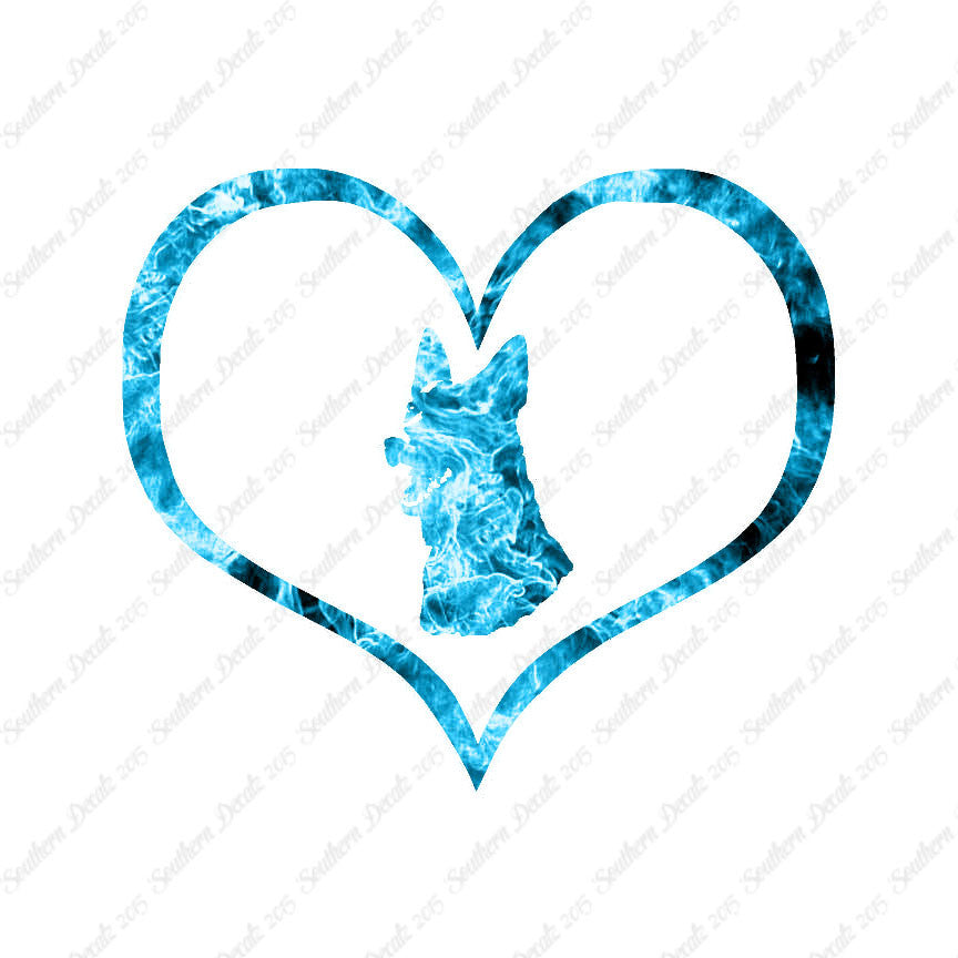 German Shepherd Face Dog Heart Love