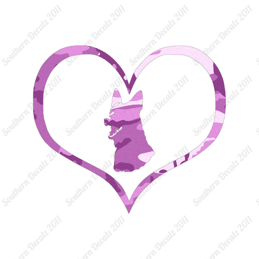 German Shepherd Face Dog Heart Love