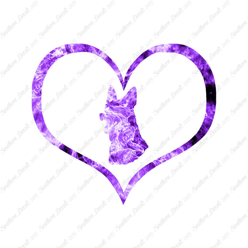 German Shepherd Face Dog Heart Love