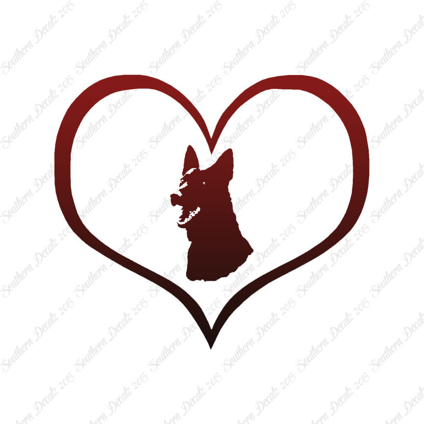 German Shepherd Face Dog Heart Love