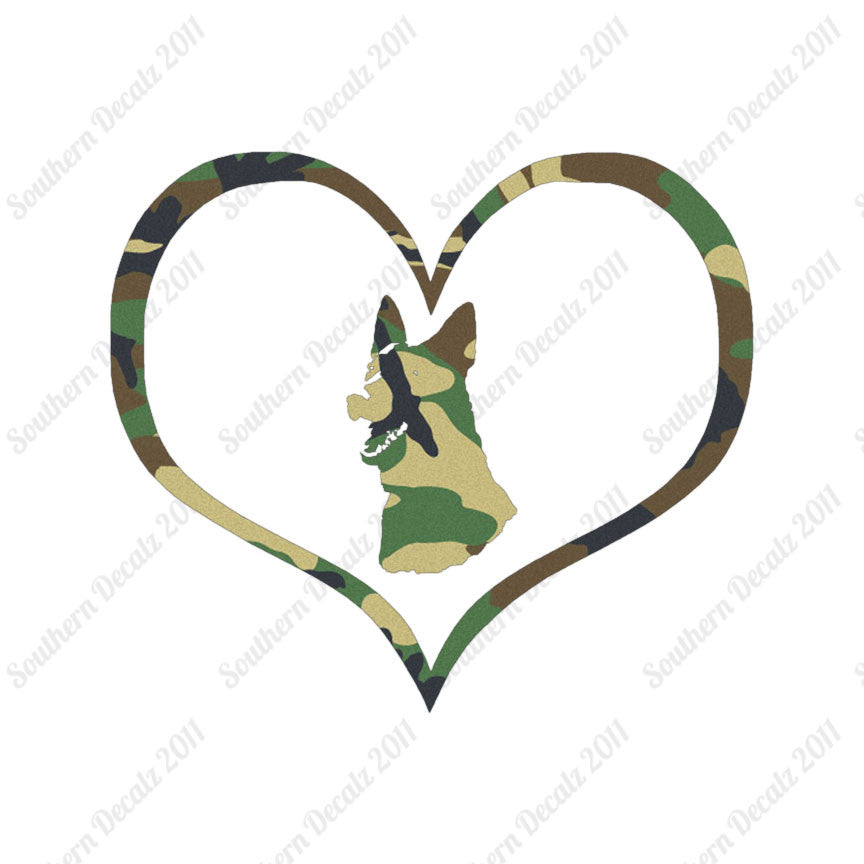 German Shepherd Face Dog Heart Love