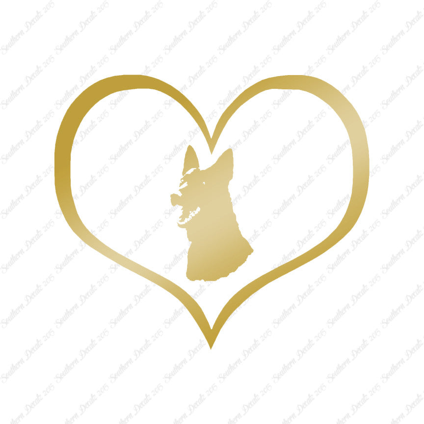 German Shepherd Face Dog Heart Love