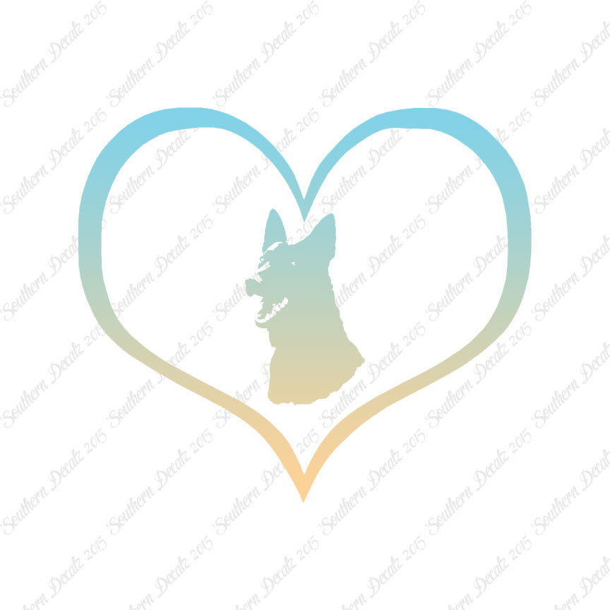German Shepherd Face Dog Heart Love