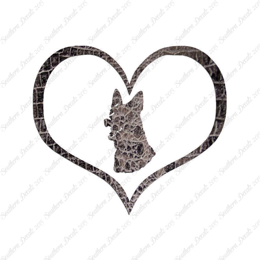 German Shepherd Face Dog Heart Love