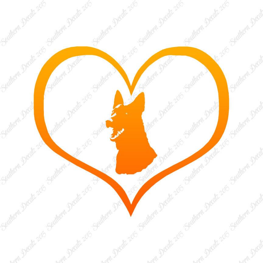 German Shepherd Face Dog Heart Love