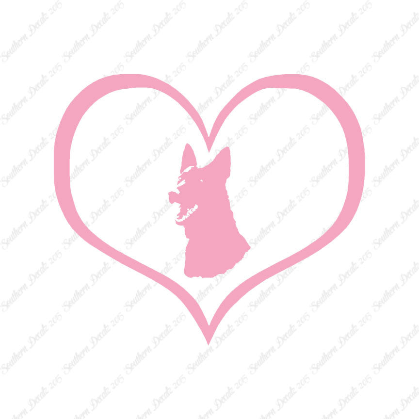 German Shepherd Face Dog Heart Love