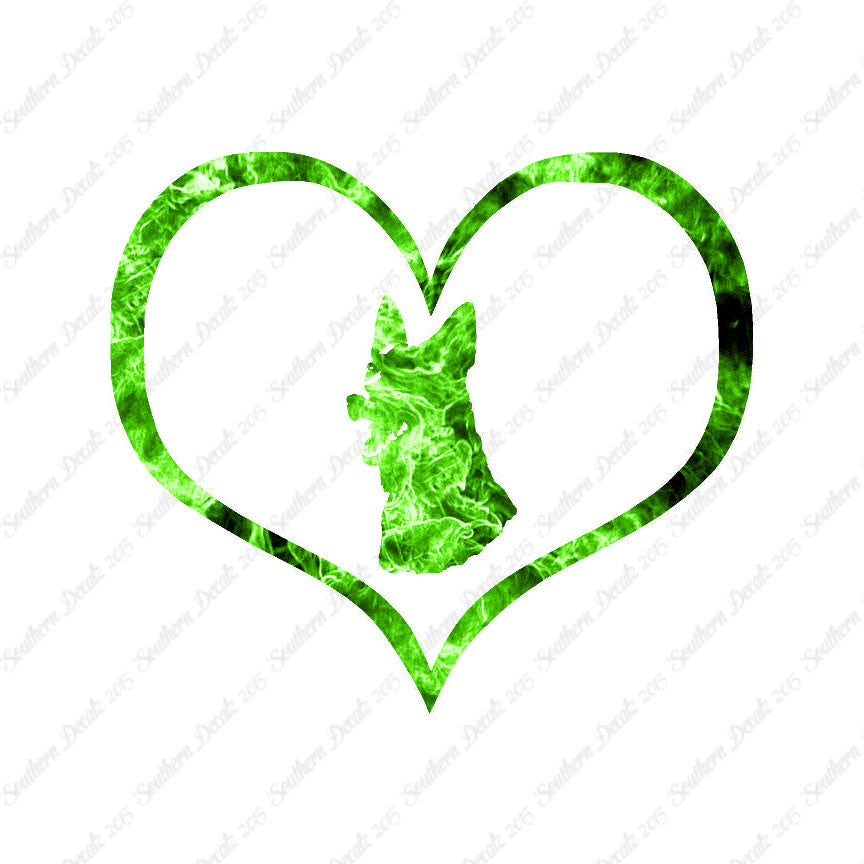 German Shepherd Face Dog Heart Love