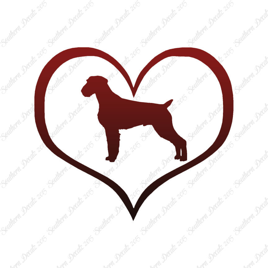 German Wirehaired Pointer Dog Heart Love