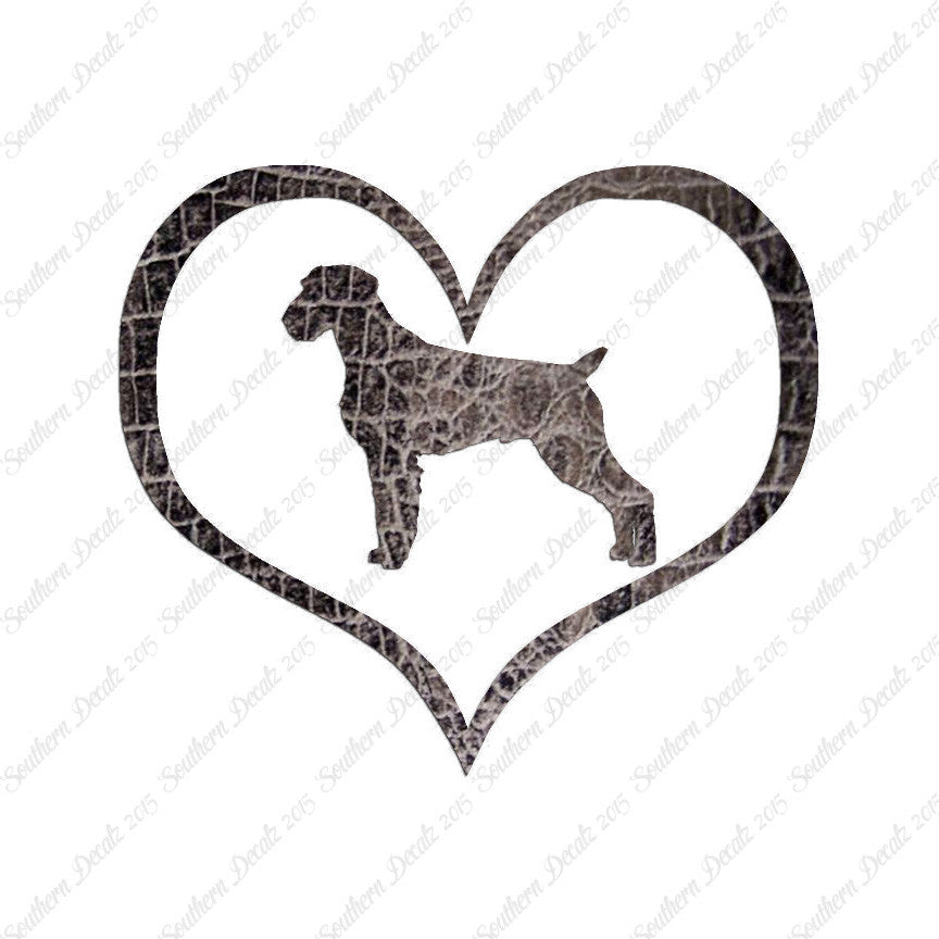 German Wirehaired Pointer Dog Heart Love