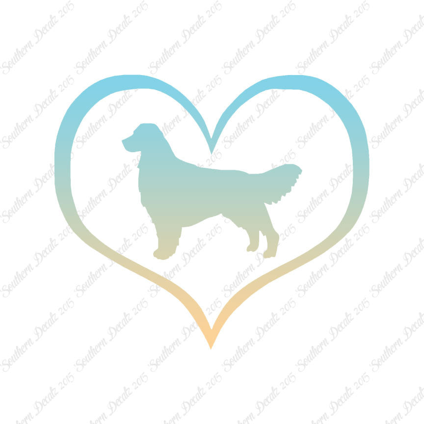 Golden Retriever Dog Heart Love