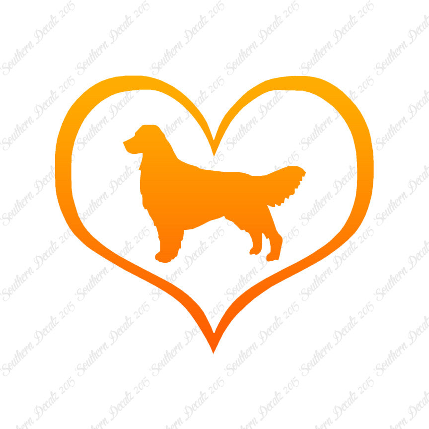 Golden Retriever Dog Heart Love