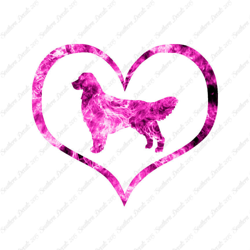 Golden Retriever Dog Heart Love