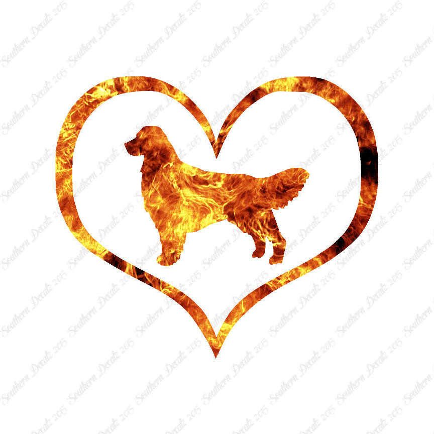 Golden Retriever Dog Heart Love