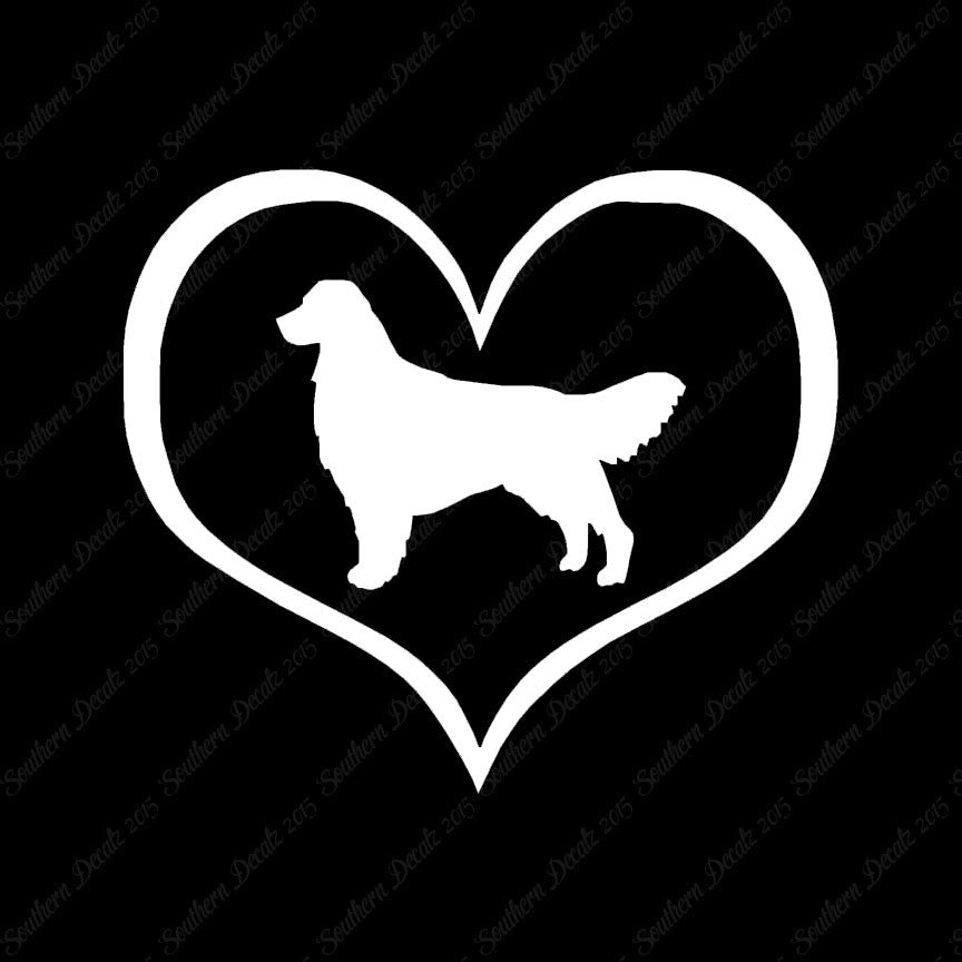 Golden Retriever Dog Heart Love