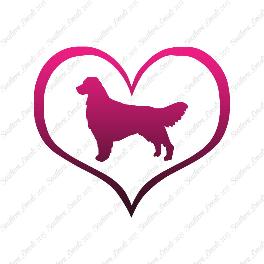 Golden Retriever Dog Heart Love