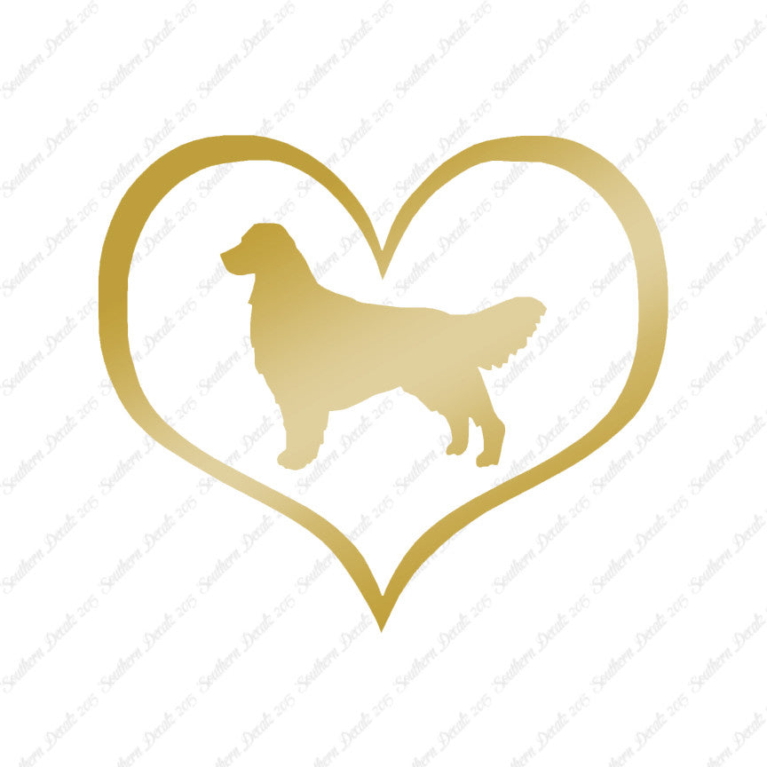 Golden Retriever Dog Heart Love