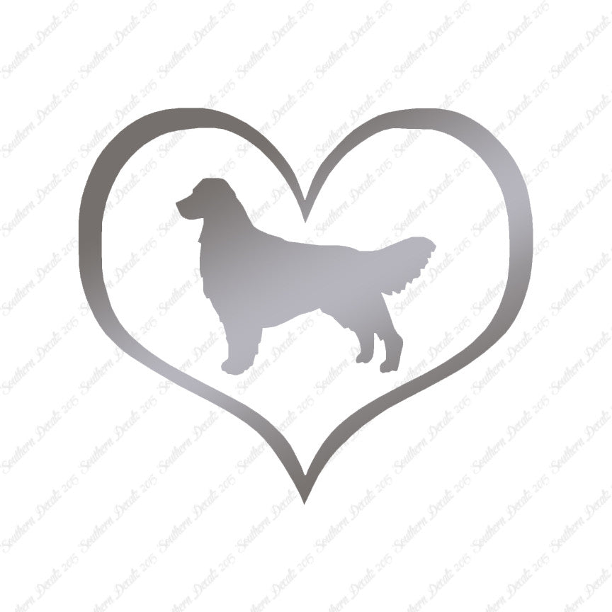 Golden Retriever Dog Heart Love