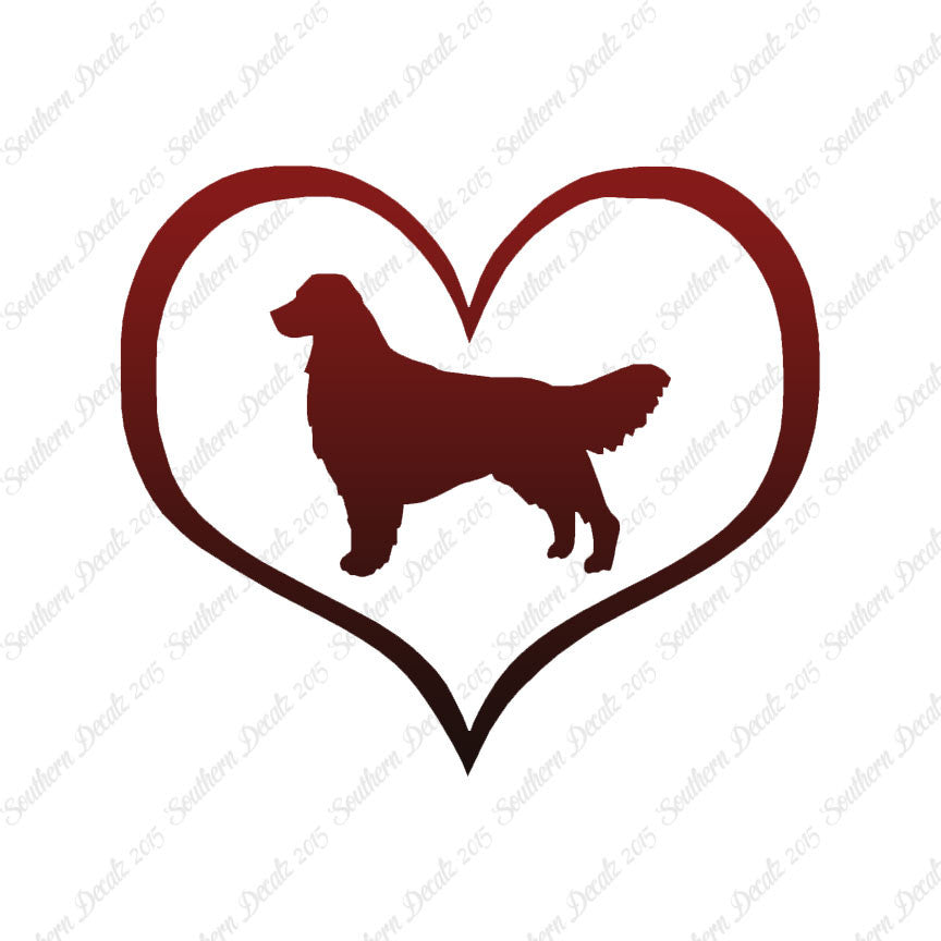 Golden Retriever Dog Heart Love