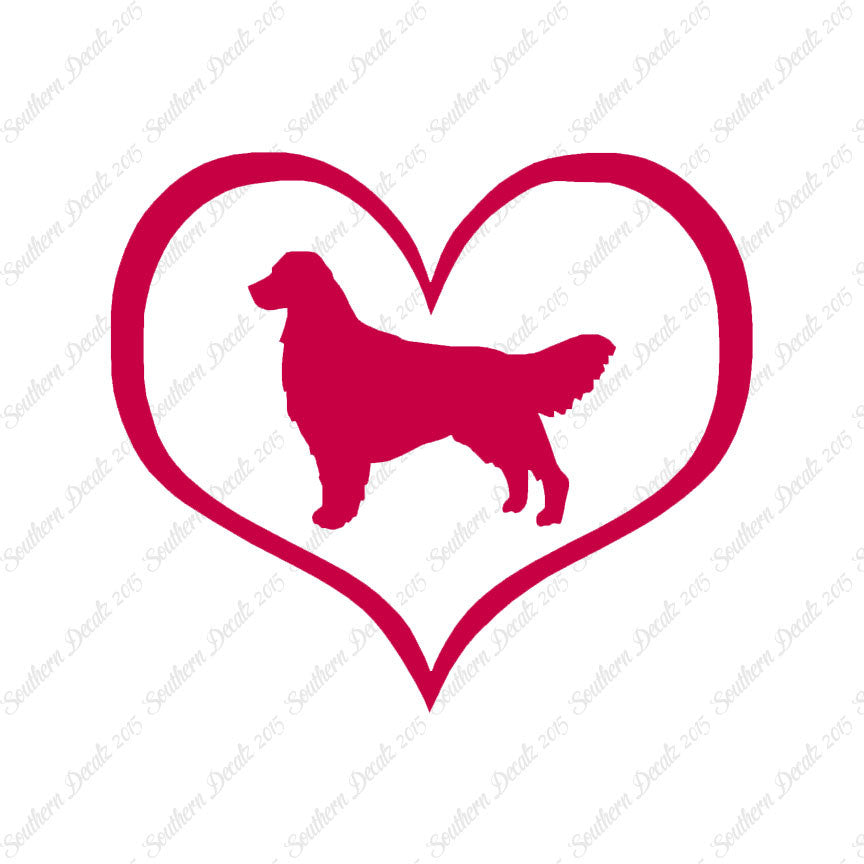 Golden Retriever Dog Heart Love