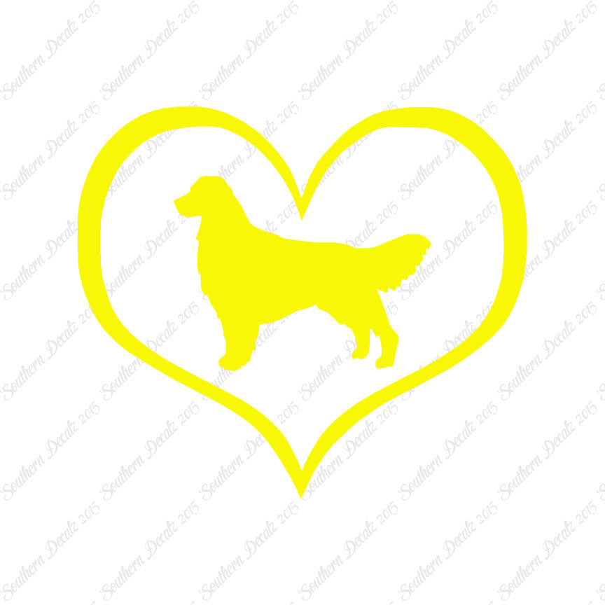 Golden Retriever Dog Heart Love